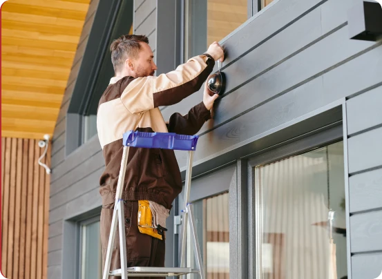 Siding Installation work in progress by Matrix Renovations