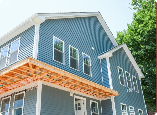 Siding Installation close-up by Matrix Renovations
