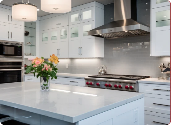 Custom Countertops close-up by Matrix Renovations