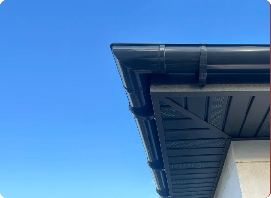 Gutters close-up by Matrix Renovations