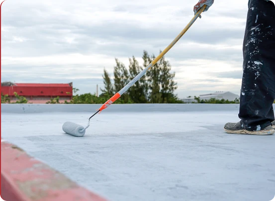 Roof Waterproofing work in progress by Matrix Renovations